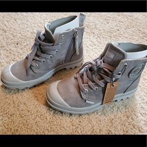 Grey palladium boots